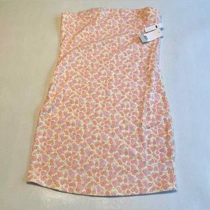 BP Womens Dress Stretch Strapless Floral Print Knit Tube Dress Pink 🌸